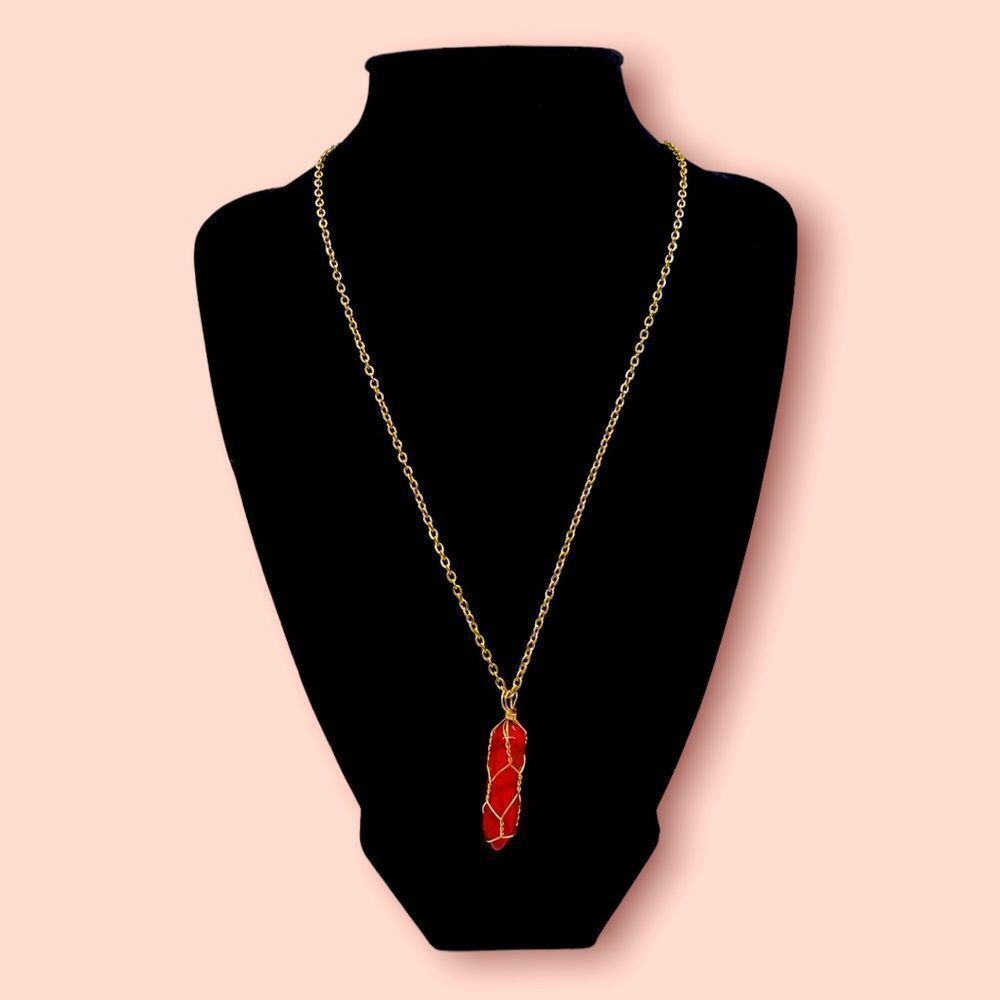 NWT Wool + Pepper Co. Jasper Crystal & Gold Necklace- ENERGY